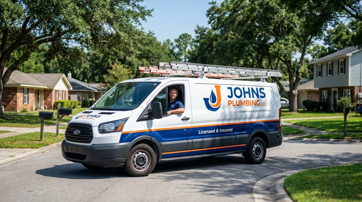 Johns Plumbing LLC service van in Brown City, MI