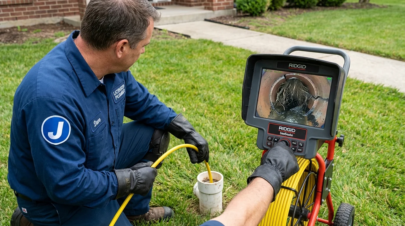 Sewer camera inspection being performed by Johns Plumbing LLC in Brown City